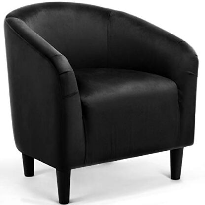 Arm Chair Home Modern Club Chair Accent Chair Upholstered Barrel Chair Black - Image 10