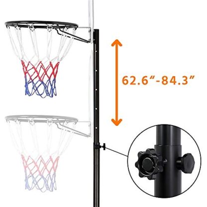 Youth Portable Basketball Hoop 6.4-8.2ft Height Adjustable Basketball Set Indoor Basketball System Outdoor Training Hoop w/Wheels - Image 8