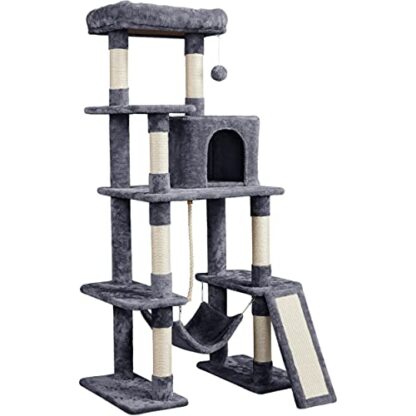 63in Multi-Level Cat Tree for Indoor Cats, Cat Tower Cat Condo w/Scratching Posts, Cat Activity Center Cat Climbing Stand Kitty Play House - Image 9