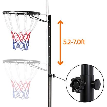 Portable Basketball Hoop System 5.2-7 ft Height Adjustable Basketball Stand for Youth Indoor/Outdoor w/Wheels 29 Inch Backboard Basketball Goals - Image 7