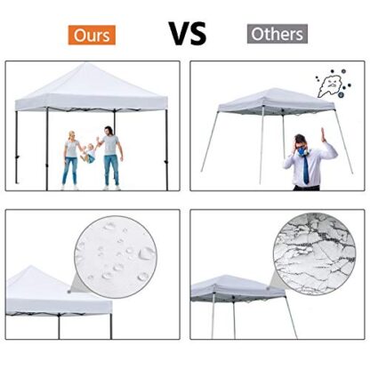 Commercial POP UP Canopy Tent, Folding Shade Sails Canopy, Portable Shade Instant Canopy with Wheeled Carry Bag, Bonus 4 Canopy Sand Bags, 10x10 - Image 4