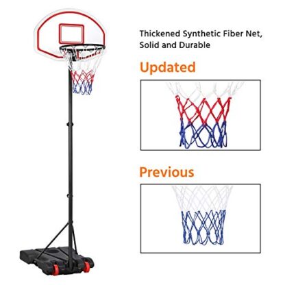 Portable Basketball Hoop System 5.2-7 ft Height Adjustable Basketball Stand for Youth Indoor/Outdoor w/Wheels 29 Inch Backboard Basketball Goals - Image 9