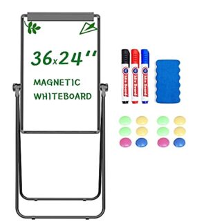 Whiteboard Double Side U-Stand Magnetic Dry Erase 360° Rotate Flipchart 36*24 