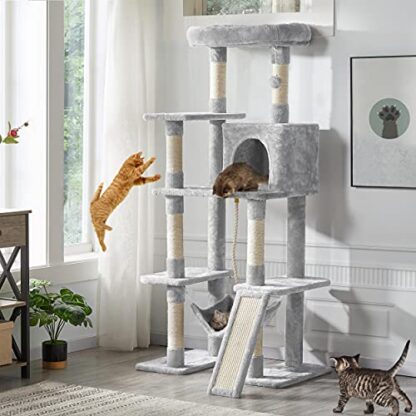 63in Multi-Level Cat Tree for Indoor Cats, Cat Tower Cat Condo w/Scratching Posts, Cat Activity Center Cat Climbing Stand Kitty Play House - Image 2