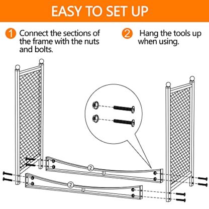 4ft Mesh Firewood Rack Outdoor Heavy Duty Firewood Log Rack for Patio/Garden, Large Wood Holder Firewood Storage Rack with Steel Tubular, Log St - Image 3