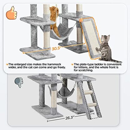 63in Multi-Level Cat Tree for Indoor Cats, Cat Tower Cat Condo w/Scratching Posts, Cat Activity Center Cat Climbing Stand Kitty Play House - Image 4