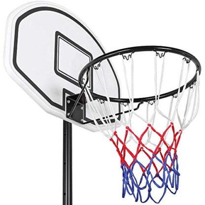 Youth Portable Basketball Hoop 6.4-8.2ft Height Adjustable Basketball Set Indoor Basketball System Outdoor Training Hoop w/Wheels - Image 3