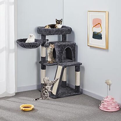 38'' Cat Tree, Cat Tower for Indoor Cats with Sisal-Covered Scratching Posts & Soft Platform, Professional Cat Tower Cat Furniture for Kittens - Image 2