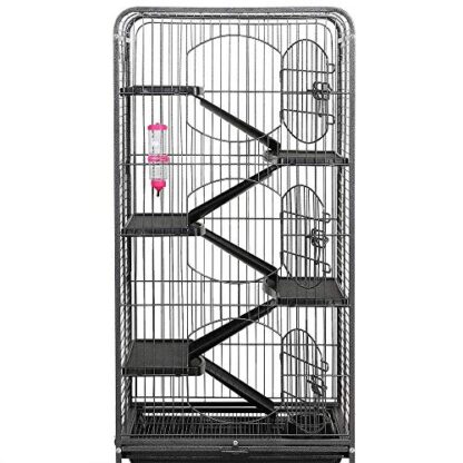 52-inch Black 6 Level Metal Critter Cage with 3 Front Doors - Image 4