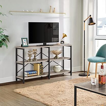 55 Inch Sofa Table Narrow Long with Storage, 3 Tiers Long Skinny Table for Hallway, Retro Sofa Console Table with Shelves for Living Room, X Des - Image 2