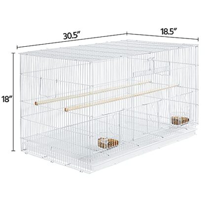 30-inch Stackable Flight Bird Cages for Parakeets Cockatiels Conures Finches Budgies Lovebirds Canaries Small Birds Parrots Birdcage, White - Image 2