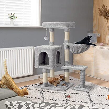 38in Cat Tree Cat Scratching Post Cat Tower Condo Playground, Cat Activity Tree for Climbing Kittens Pets Cats - Image 7