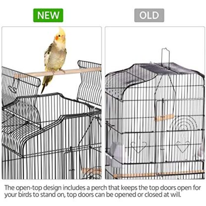 41-Inch Open Play Top Medium Size Quaker Parrot Bird Cage Cockatiel Indian Ring Neck Sun Parakeet Green Cheek Conures Lovebirds Budgies Canary F - Image 7