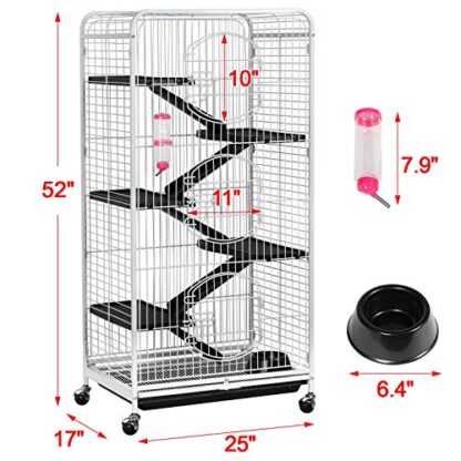 White Multi Levels Rolling Large Rabbit Bunny Cage - 52-inch - Image 5