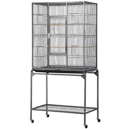 63-Inch Wrought Iron Construction Cage with Detachable Stand