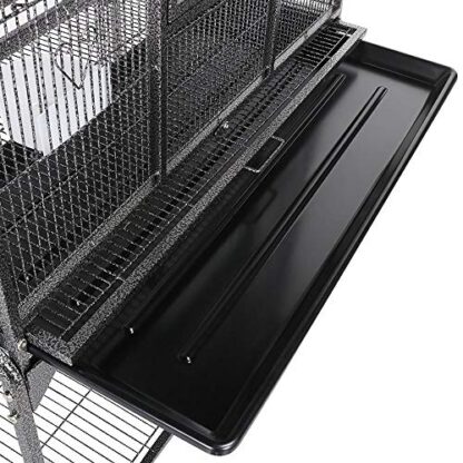 63-Inch Wrought Iron Construction Cage with Detachable Stand - Image 5