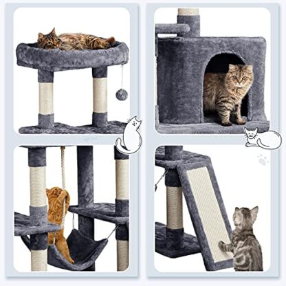 63in Multi-Level Cat Tree for Indoor Cats, Cat Tower Cat Condo w/Scratching Posts, Cat Activity Center Cat Climbing Stand Kitty Play House - Image 5