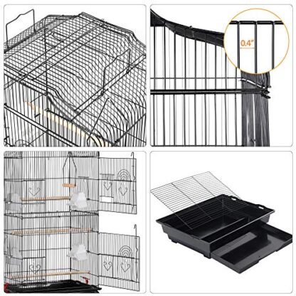 41-Inch Open Play Top Medium Size Quaker Parrot Bird Cage Cockatiel Indian Ring Neck Sun Parakeet Green Cheek Conures Lovebirds Budgies Canary F - Image 5