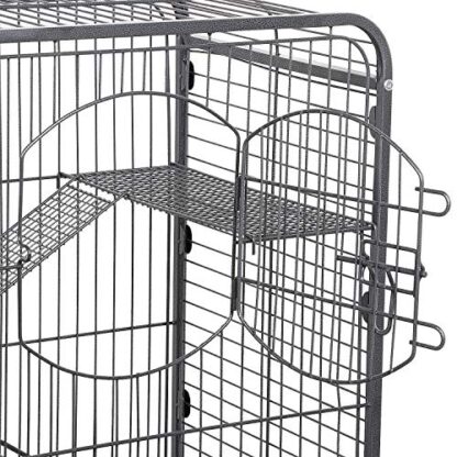 37-inch Black Metal Ferret Chinchilla Cage Small Animals Hutch - Image 3