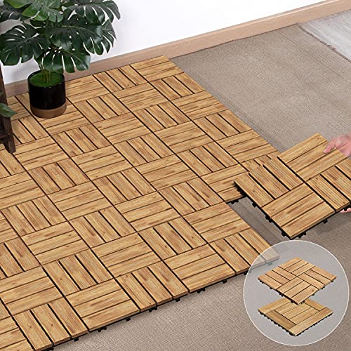 27pcs Interlocking Flooring Tiles Solid, Interlocking Wood Deck Tiles Ikea