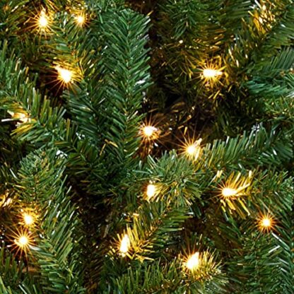 6ft Prelit Artificial Hinged Christmas Pine Tree Prelighted Holiday Xmas Tree for Home Party Decoration with 300 Warm White Lights and 818 Branc - Image 3