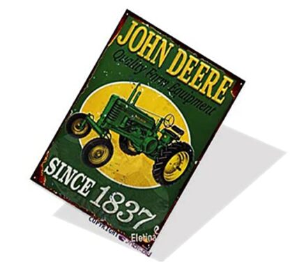 8x12 INCH Tin Sign John Deere Metal Vintage Art Poster Plaque Garage Home Wall Decor Sign Retro Aluminum Sign