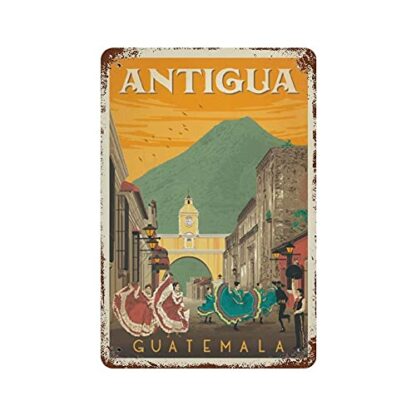 8 x 12 inhes Antigua Travel Tour Poster Retro Tin Sign Funny Metal Sign Wall Decor Home Plaque Bar Cafe Decor