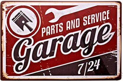 8x12 inches Vintage Tin Signs Parts & Service Man Cave Garage Decor Retro Garage Poster Bar Wall Sign - The Perfect Metal Vintage Pub Sign