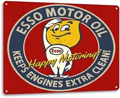 8x12 inches Esso Motor Oil Garage Motor Gas Station Auto Retro Wall Decor Metal Tin Sign