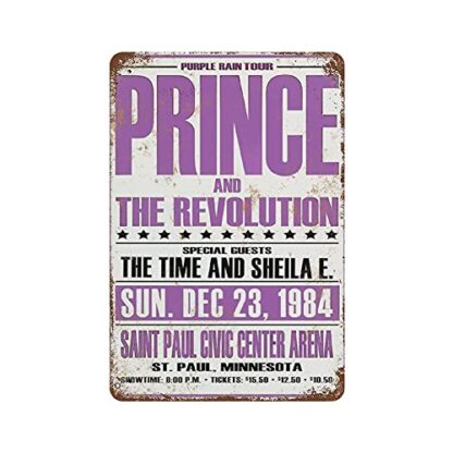 8 x 12 inches 1984 Prince in Saint Paul Metal Sign Prince and the Revolution Metal Tin Sign 8x12 Vintage Aluminum Sign Retro Plaque Wall Art Decor for Kitchen