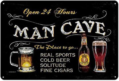 8x12in Vintage Look Funny Metal Tin Sign,Open 24 Hours Man Cave,Gift Decor Novelty Garage Metal Tin Sign Sign Beer,Cafe,Bar Pub,Beer Club Wall