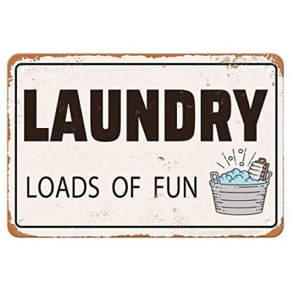 8x12 inch Tin Signs-Laundry Loads of Fun-Bathroom Machine wash Room Wall Decoration