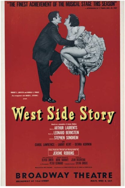 8x12 inch West Side Story Movie Classic Tin Sign Retro Tin Sign Poster, Retro Vintage Metal Bar Club Movie Wall Art Decoration