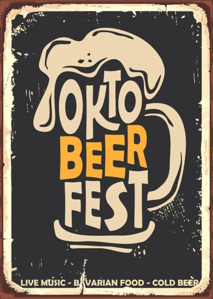 8x12 inch Retro Beer Sign Oktobeerfest Poster Home Wall Decoration Metal Plaques