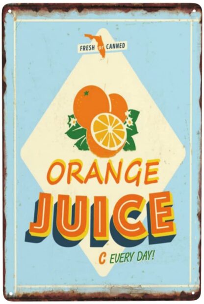 8x12 inch Orange Funny Retro Vintage Design Tin Sign Wall Decor Gift Wood Bar Signs