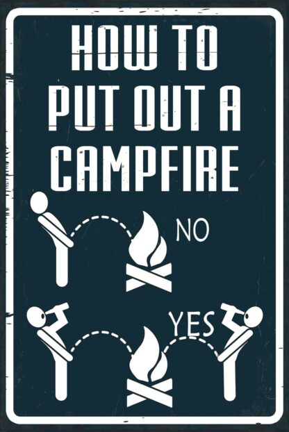 Funny 8"x12" Retro Vintage Indoor How to Put Out a Campfire Metal Aluminum Sign Christmas Coffee Garage Kitchen Bar Pub Club Home Wall Decor