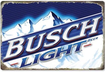 8x12 inch Light Beer Retro Busch Vintage Tin Sign Metal Sign Easy Mounting,Outdoor/Indoor Use