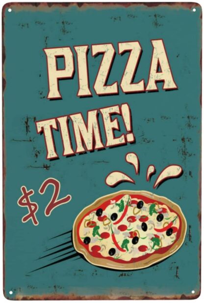 8x12 inch Homemade Pizza Funny Retro Vintage Design Tin Sign Wall Decor Gift Wood Bar Signs