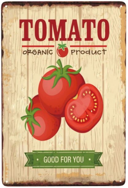 8x12 inch Tomato Food Funny Retro Vintage Design Tin Sign Wall Decor Gift Wood Bar Signs