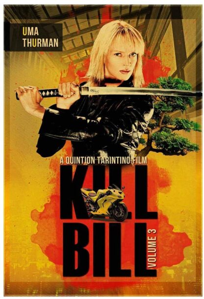 8x12 Inches Tin Sign Kill Bill Classic Movie Tin Sign Poster, Retro Vintage Metal Bar Club Movie Wall Art Decoration