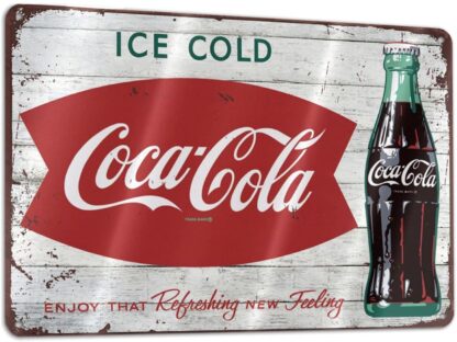 8x12 Inch Coca Cola Coke Tin Poster Sign Rustic Vintage Advertising Style Diner Soda Shop