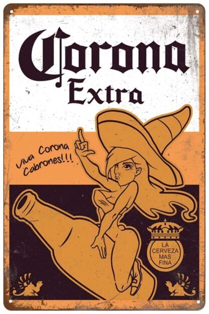 8"x12" Tin Signs Retro Vintage, Corona Extra Beer, Home Bar Man Cave Diner Garage Man Cave Decor