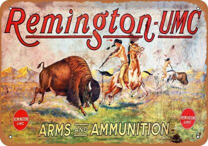 8x12 Inch Retro Metal Tin Sign Vintage Remington Arms Ammunition Aluminum Sign for Home Coffee Wall Decor