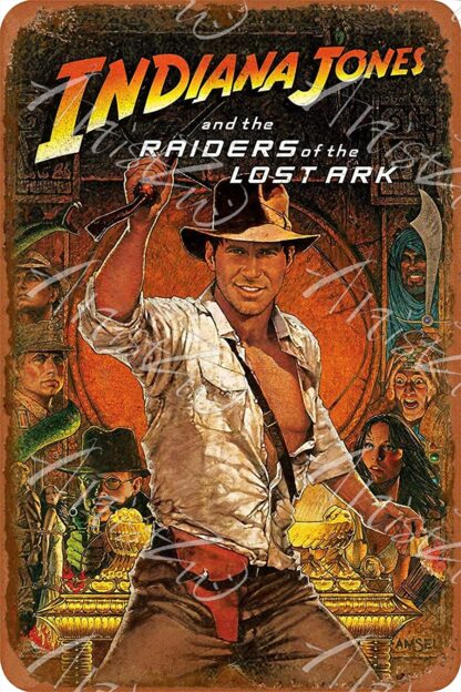 8x12 inch Metal Tin Sign Classic Indiana8x12 Inch Jones Raiders of The Lost Ark Movie Film Movie Vintage Retro Aluminum Sign