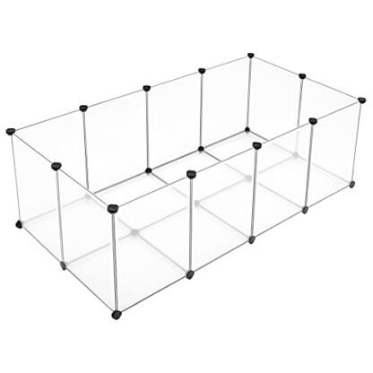 White Pet Playpen, Small Animal Playpen, Fence Cage with Bottom for Small Animals Guinea Pigs, Hamsters, Bunnies, Rabbits - Image 10