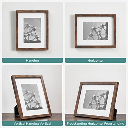 Rustic Brown Collage Picture Frames, 4 x 6 Inches for 10 Photos, Assembly Required, Collage Multiple Photos, Glass Front - Image 2