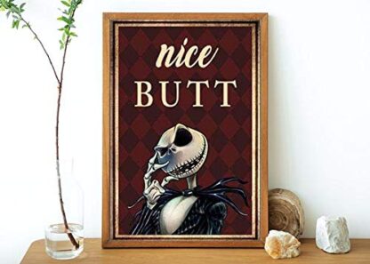 8x12 inch Cat Poster Bathroom Skull Nice Butt Metal Sign Skeleton Nice Butt Metal Sign Halloween Nice Butt Metal Sign Halloween Toilet Metal Sign