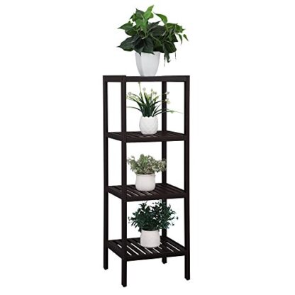 Brown Bamboo Bathroom Shelf Stand 4-Tier Multifunctional Storage Rack Shelving Unit 38.6 x 13 x 13 Inches - Image 2