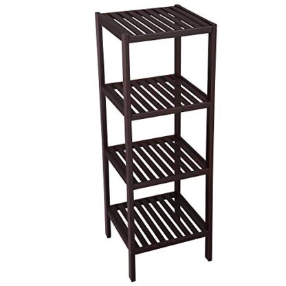 Brown Bamboo Bathroom Shelf Stand 4-Tier Multifunctional Storage Rack Shelving Unit 38.6 x 13 x 13 Inches - Image 5