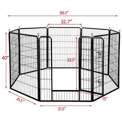 40-Inch 8 Panel Heavy Duty Pets Playpen Dog Exercise Pen Cat Fence with Door Puppy Rabbits Portable PlayPen for Yard, RV, Camping, Indoor/Outdoo - Image 6